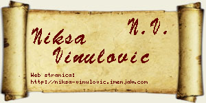 Nikša Vinulović vizit kartica